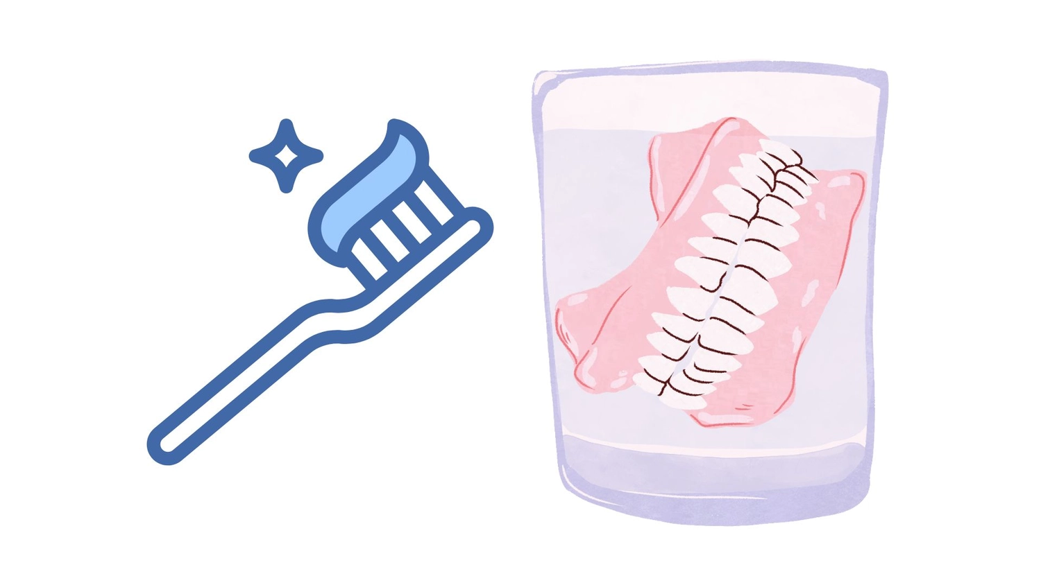 Pflegeengel Monique - Pflege mit Gefühl und Leidenschaft - Illustration, die eine Zahnbürste und die Zahnreinigung zeigt